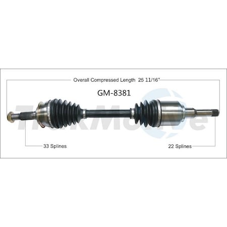 Surtrack Axle Cv Axle Shaft, Gm-8381 GM-8381
